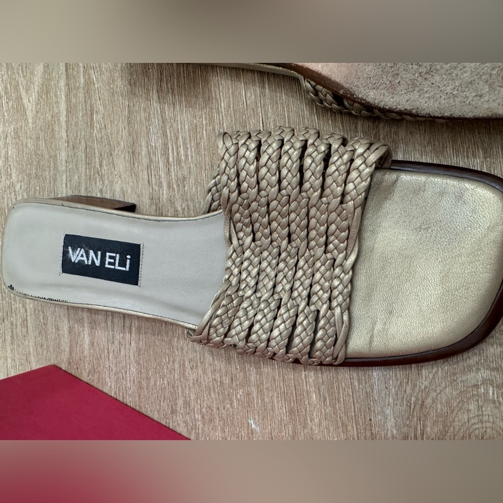 VanEli platinum woven mule sandals size 9 - Picture 5 of 7